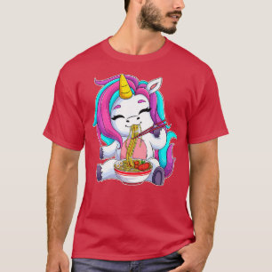Unicorn Ramen Kawaii Anime Japans voedselmeisje T-shirt
