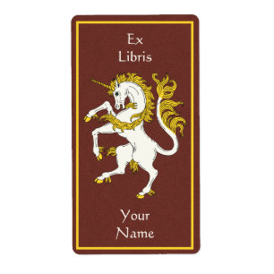 Unicorn Rampant Bookplaat Etiket