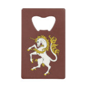 Unicorn Rampant Creditkaart Flessenopener (Voorkant)