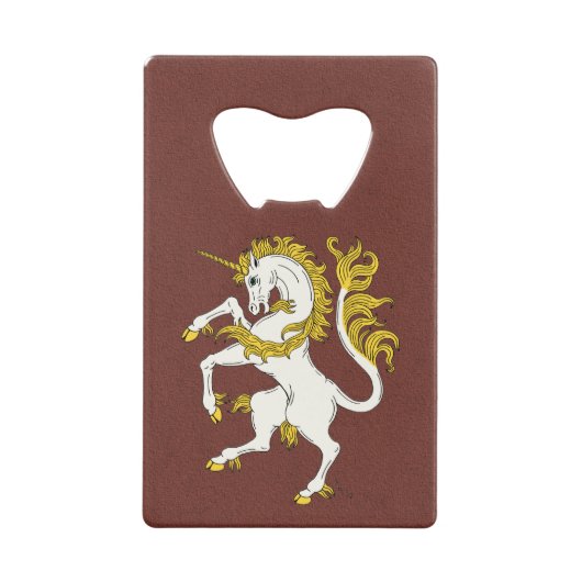 Unicorn Rampant Creditkaart Flessenopener (Achterkant)