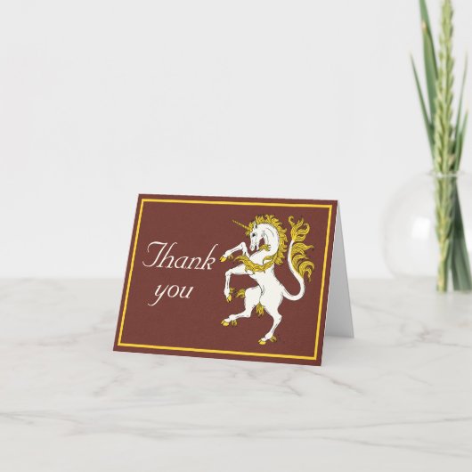 Unicorn Rampant Dank je wel Notitiekaartje (Voorkant)