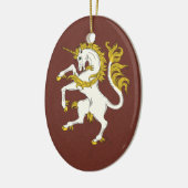 Unicorn Rampant Keramisch Ornament (Links)