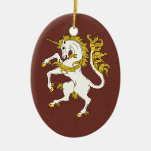 Unicorn Rampant Keramisch Ornament