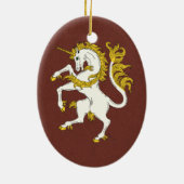 Unicorn Rampant Keramisch Ornament (Achterkant)