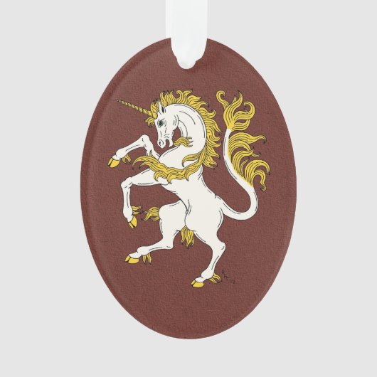 Unicorn Rampant Ornament (voorkant)