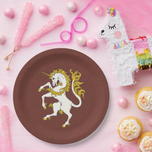 Unicorn Rampant Papieren Bordje (Feest)