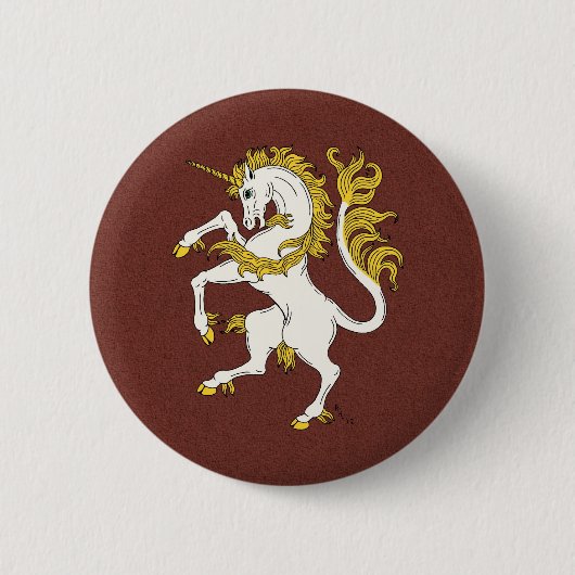 Unicorn Rampant Ronde Button 5,7 Cm (Voorkant)
