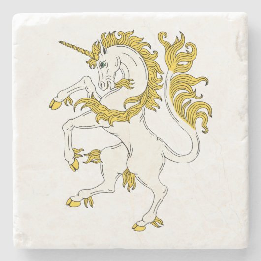 Unicorn Rampant Stenen Onderzetter (Voorkant)