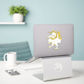 Unicorn Rampant Sticker (Laptop op bureau)