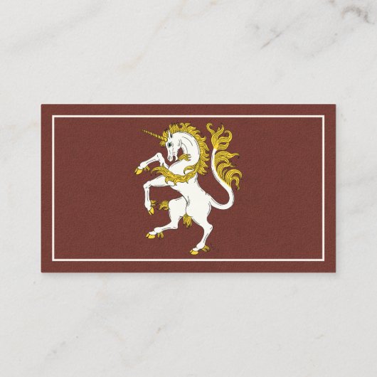 Unicorn Rampant Visitekaartje (Achterkant)