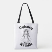 Unicorn Reader - Canvas tas, medium Tote Bag (Achterkant)