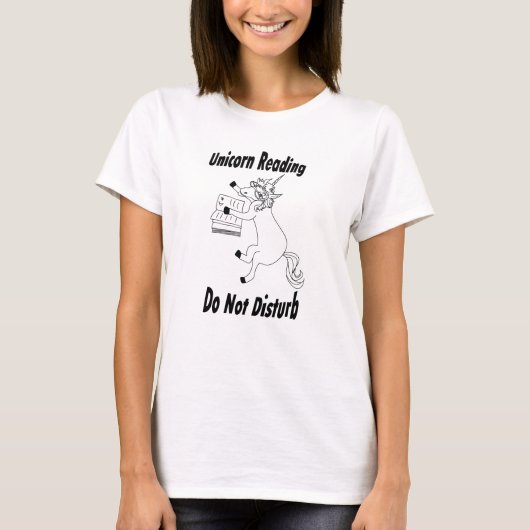 Unicorn Reading... - Basic Women's T-shirt - BL (Voorkant)
