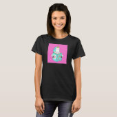 Unicorn Reading Magic Tricks Book Cute Humor Pink T-shirt (Voorkant volledig)