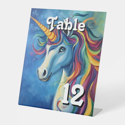 Unicorn Reclamebord Met Voetstuk (Voorkant)