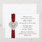 Unicorn Red Lace Rehearsal Dinner Invitation Kaart (Voorkant / Achterkant)