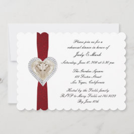 Unicorn Red Lace Rehearsal Dinner Invitation Kaart