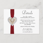 Unicorn Red Lace Wedding Details Informatiekaartje (Voorkant)