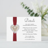 Unicorn Red Lace Wedding Details Informatiekaartje (Staand voorkant)