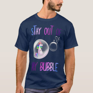 Unicorn regenboog blijf uit mijn bubbeltje t-shirt