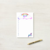Unicorn, regenboog, lijst doen post-it® notes (Op bureau)