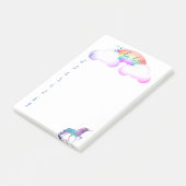 Unicorn, regenboog, lijst doen post-it® notes (Schuin)