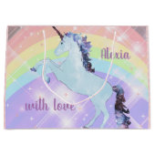 Unicorn, regenboog, voor meisjes, kinderen, feeste groot cadeauzakje (Voorkant)