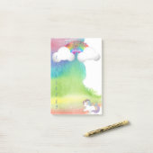 Unicorn, regenboog, Waterverf Splash om lijst te d Post-it® Notes (Op bureau)