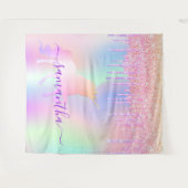 Unicorn regenbooglitter druipt foto-achtergrond wandkleed (Voorkant (horizontaal))