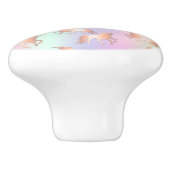 Unicorn regenbooglitter druppelt roze paarse munt  keramische knop (Zijkant)
