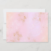 Unicorn regenboogroze goudpastelfoto kaart (Achterkant)