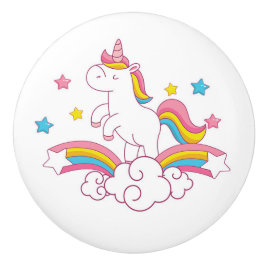 Unicorn regenboogslaapkamer decor, drawerknop keramische knop