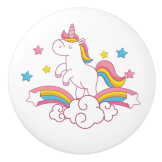 Unicorn regenboogslaapkamer decor, drawerknop keramische knop