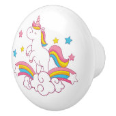 Unicorn regenboogslaapkamer decor, drawerknop keramische knop (Rechts)