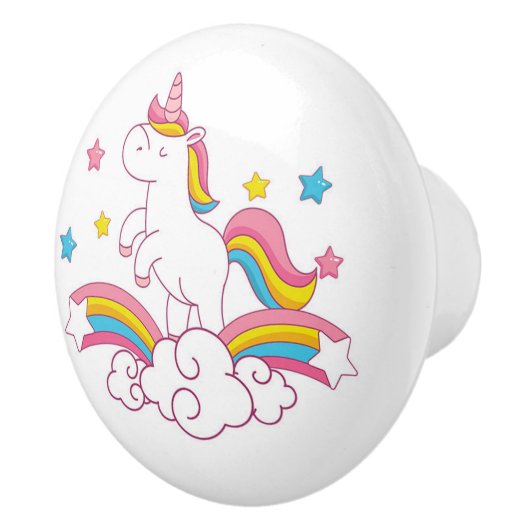 Unicorn regenboogslaapkamer decor, drawerknop keramische knop (Rechts)