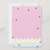 Unicorn, regenboogsterren, uitnodiging van Zigzag  (Achterkant)