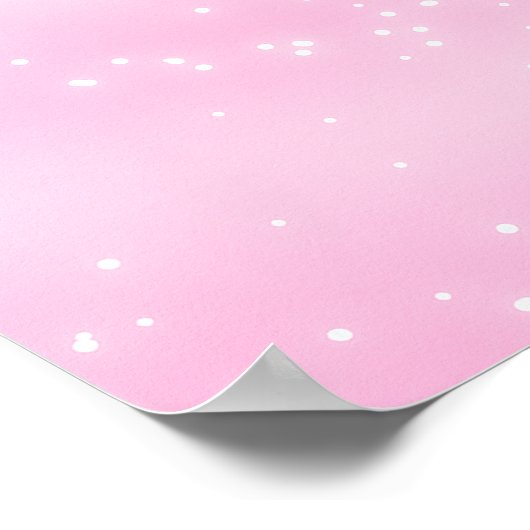 Unicorn Regenboogwisser Magische Roze Cute Poster (Hoek)