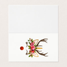 Unicorn Reindeer Antler / Kerstbloemen Kaart