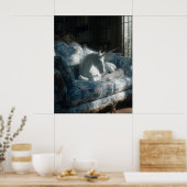 Unicorn Resting on Floral Sofa Poster (Keuken)