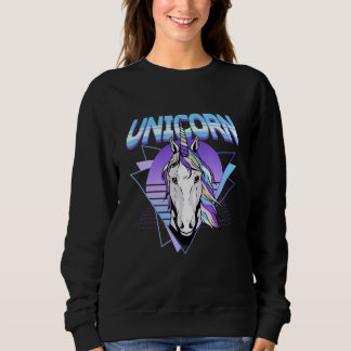 Unicorn Retro 80s esthetische dampgolf Synthwave Trui