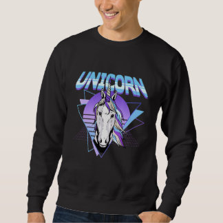 Unicorn Retro 80s esthetische dampgolf Synthwave Trui