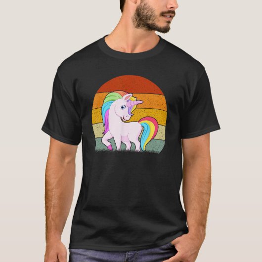 Unicorn Retro Style T-shirt (Voorkant)