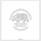 Unicorn Rhino Home Address Contour Sticker (Vel)