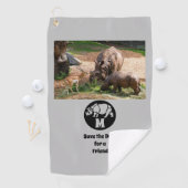 Unicorn Rhino Silhouette Monogram Golfhanddoek (Insitu)