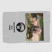 Unicorn Rhino Silhouette Monogram Golfhanddoek (Horizontaal)