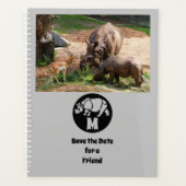 Unicorn Rhino Silhouette Monogram Planner (Voorkant)