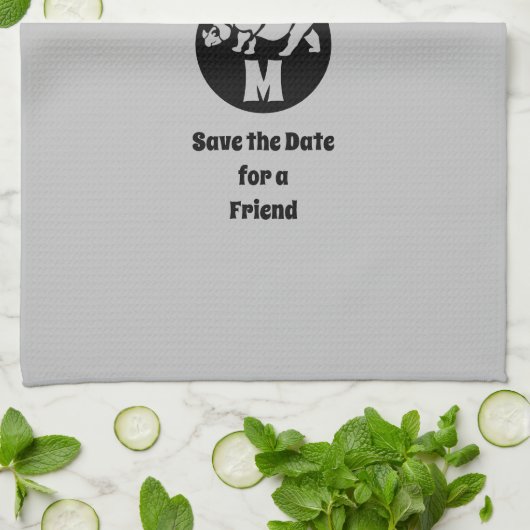 Unicorn Rhino Silhouette Monogram Theedoek (Gevouwen)