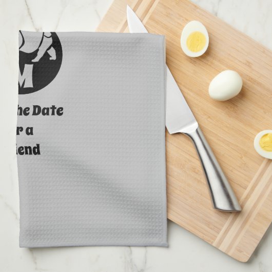 Unicorn Rhino Silhouette Monogram Theedoek (Quarter Fold)