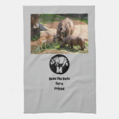 Unicorn Rhino Silhouette Monogram Theedoek (Verticaal)