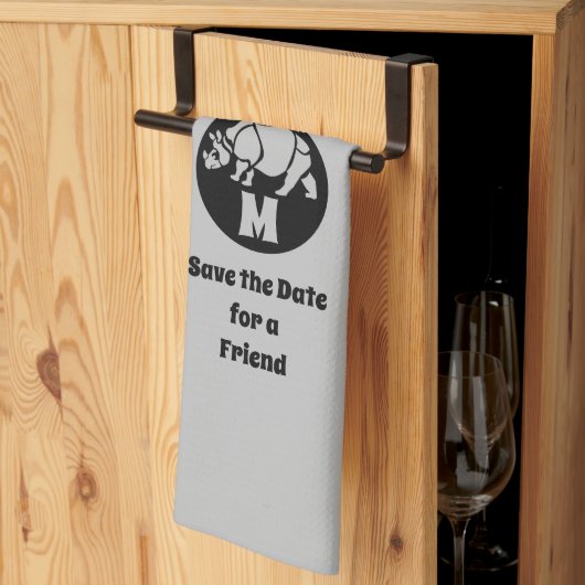 Unicorn Rhino Silhouette Monogram Theedoek (Derde Gevouwen)