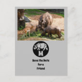 Unicorn Rhino Silhouette Monogram Uitnodiging Briefkaart (Voorkant)